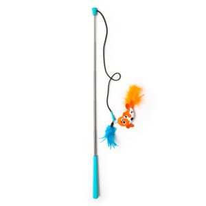 Mad Cat Koi Retractable Feather Wand toy